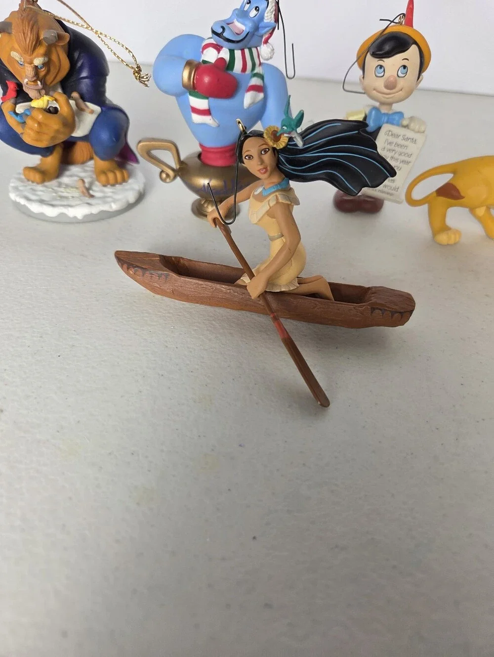 Lot of 5 Vintage Disney Ornaments Figurines Grolier Hallmark Beast Simba